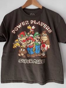 Official Super Mario Bros Power Players Nintendo Black T-Shirt 2010 Kids XL